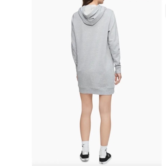 Calvin Klein Grey Monogram Logo Hoodie Dress Size Medium - Picture 4 of 17